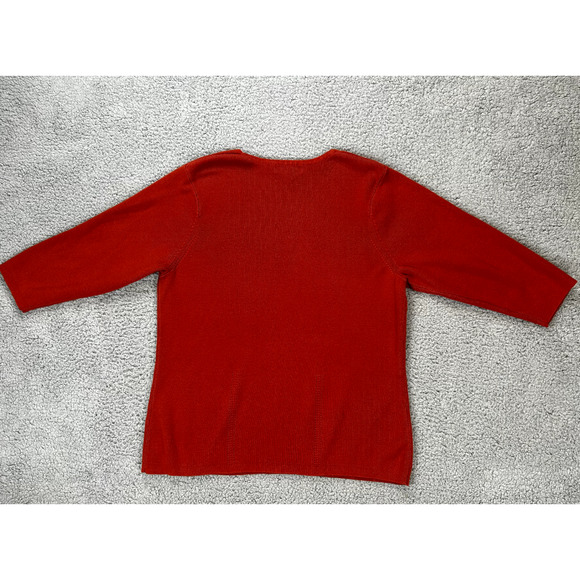 Dress Barn Rust Ornage Knit T-shirt Size 14/16 Square Neckline - Picture 2 of 9